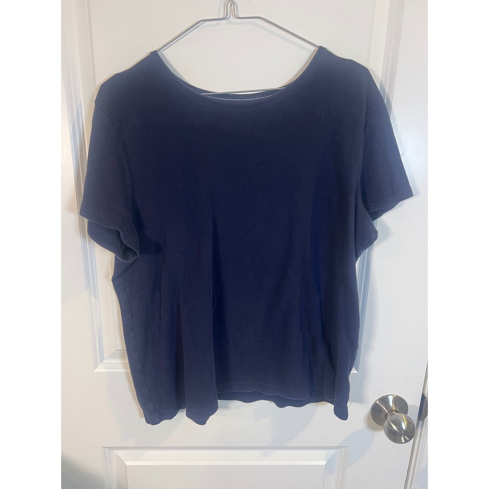 Croft & Barrow Womens T-Shirt Classic Tee Navy Blue XL